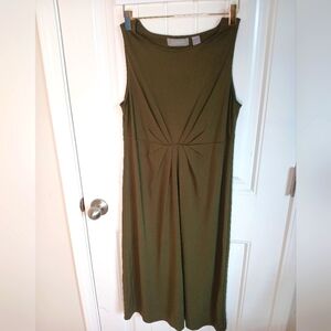 Liz Claiborne Green Pleated Sheath Dress